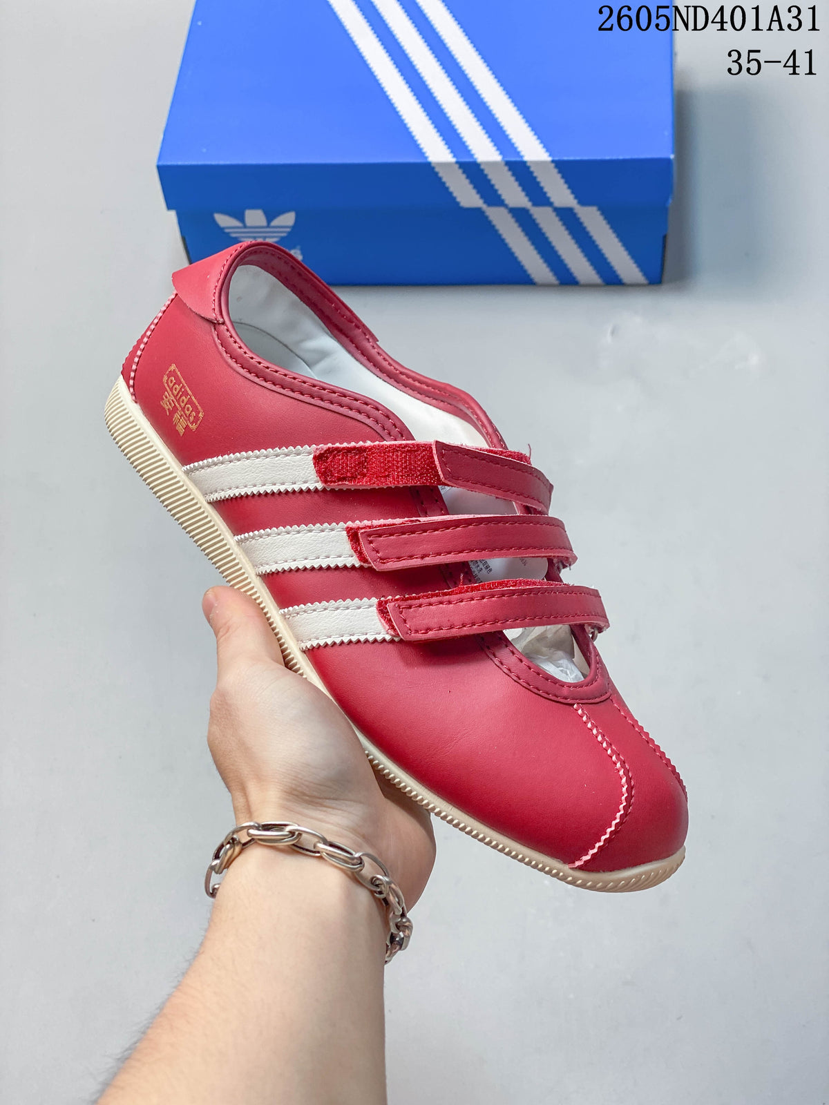 Adidas Samba Vegan OG Red Low-Top Strap Sneakers