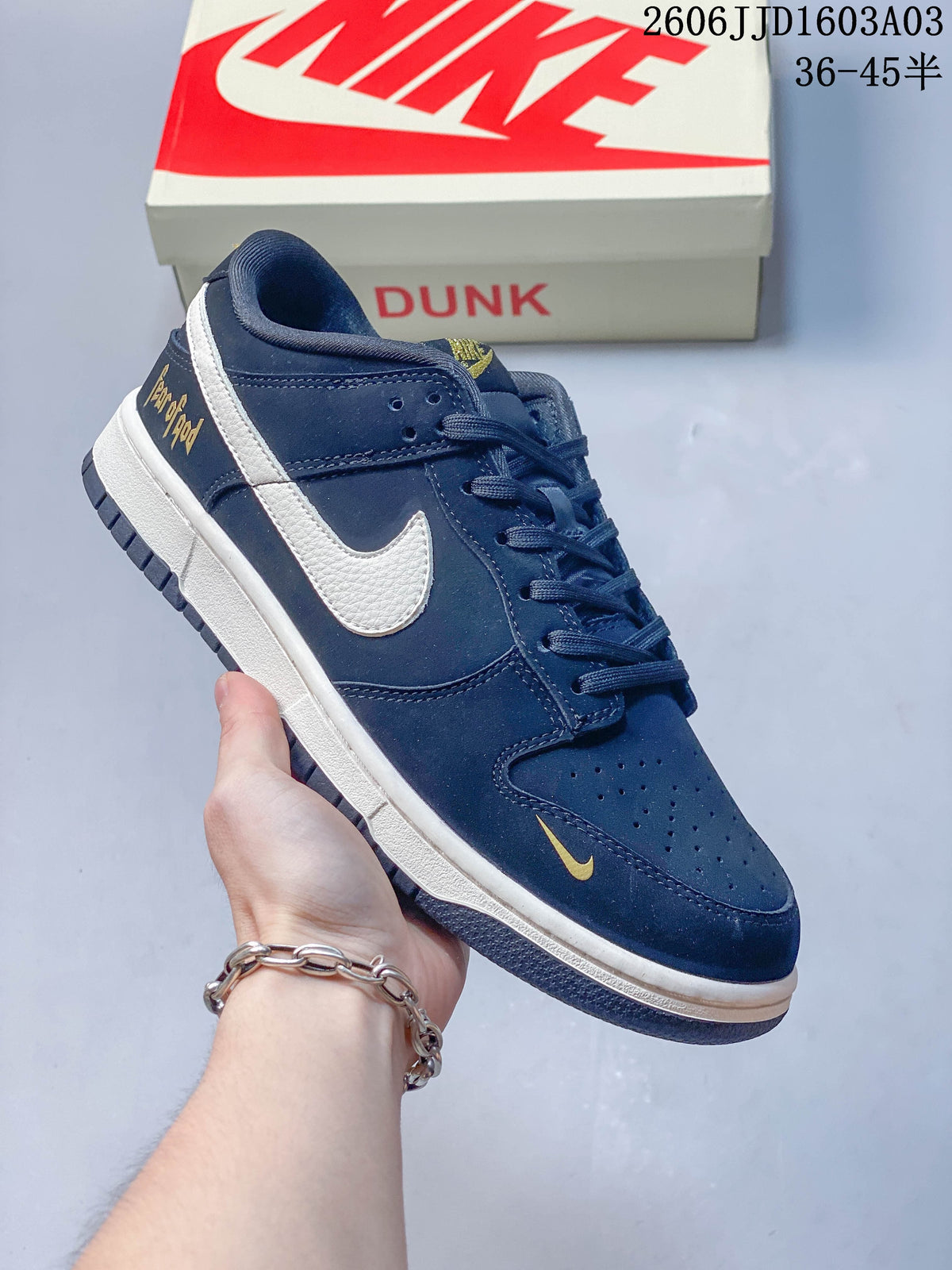 Nike SB Dunk Low Grateful Dead Navy and Cream Sneakers