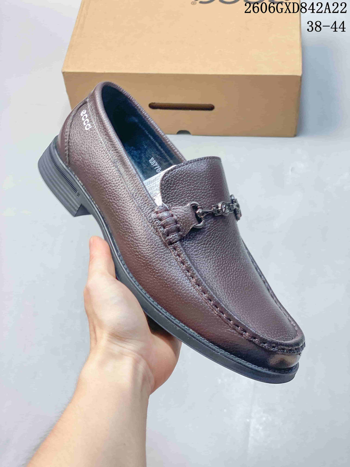 ECCO Brown Leather Bit Loafers 2606GXD842A22