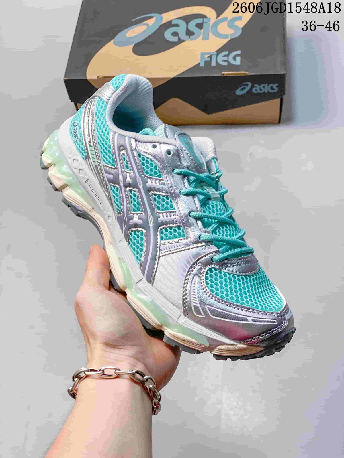 ASICS GEL-KAYANO 12.1 Running Shoes, Silver Turquoise
