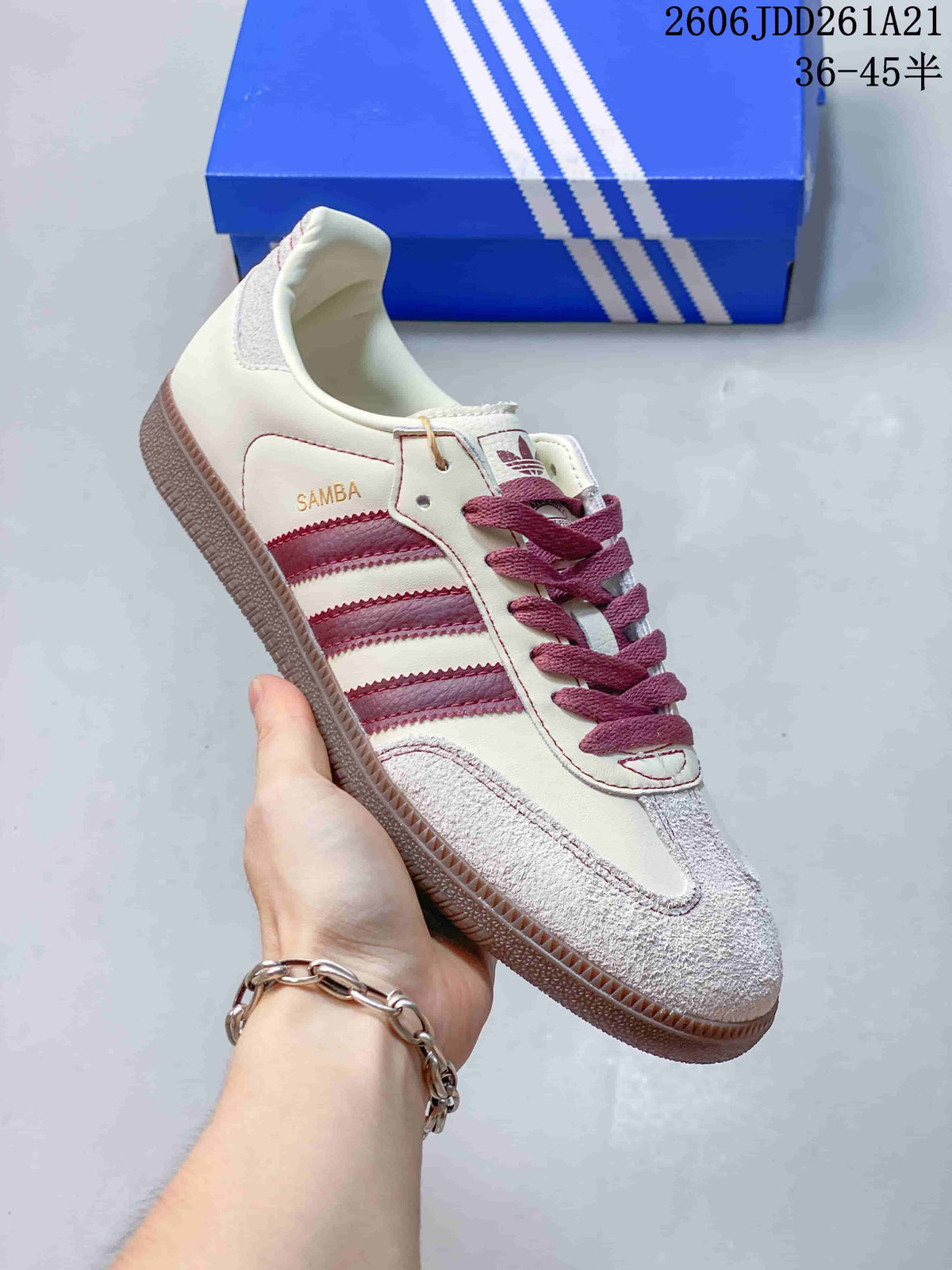 adidas Samba OG Sneakers White and Burgundy