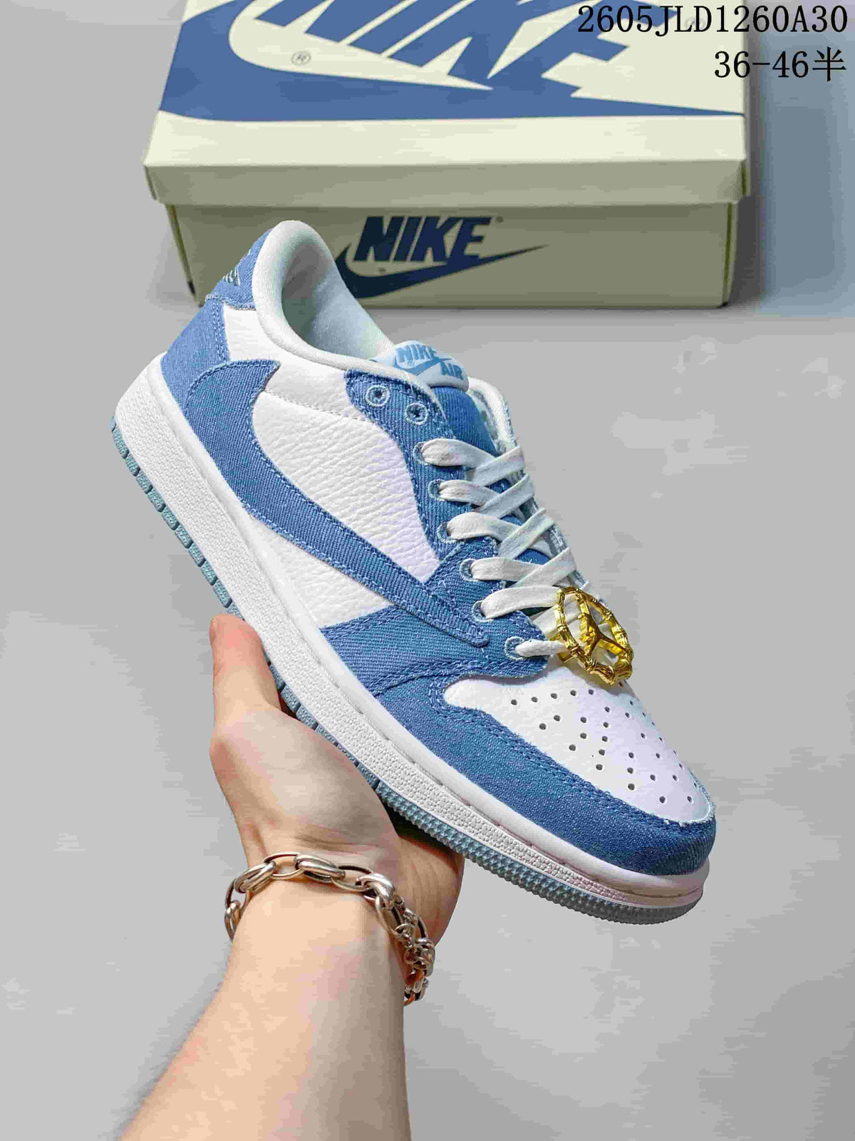 Air Jordan 1 Low Blue and White Sneakers CZ0790-005