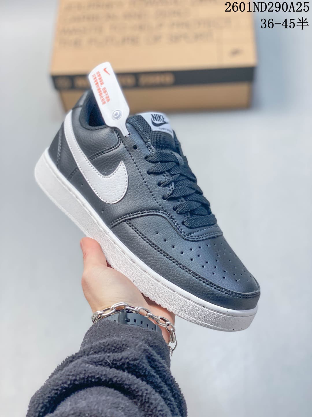 Nike Court Vision Low Sneakers in Navy and White