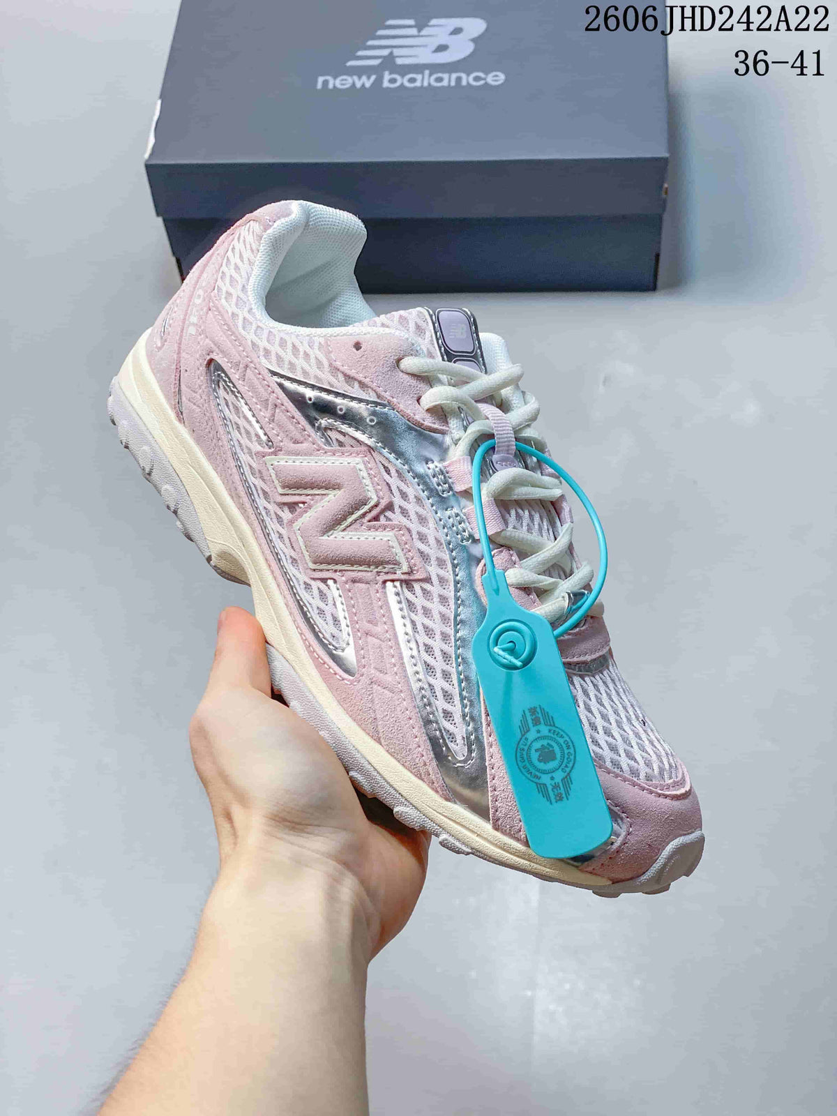 New Balance 204L Pink and Silver Mesh Sneakers