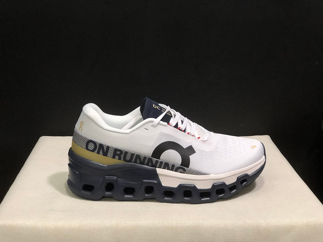 On Cloudmonster 2 Running Shoes, White and Midnight