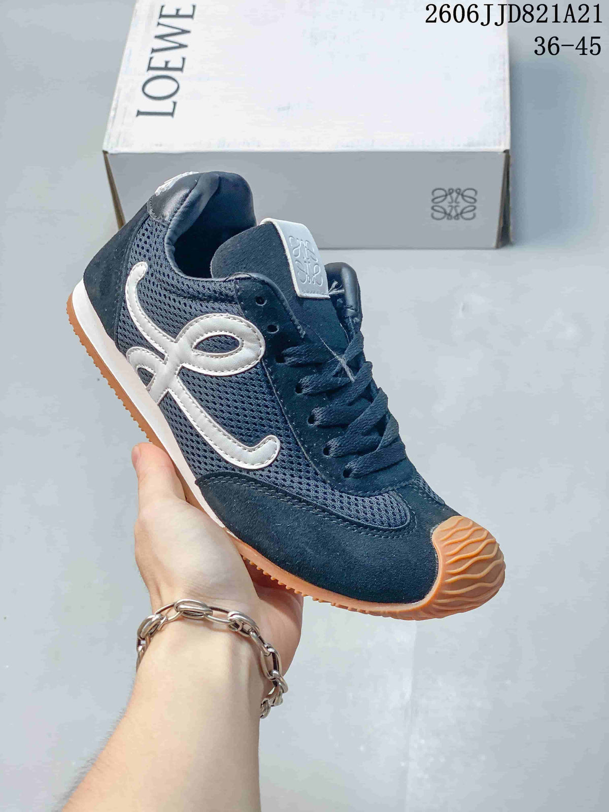 Loewe Navy Mesh Retro Sneakers with Gum Sole