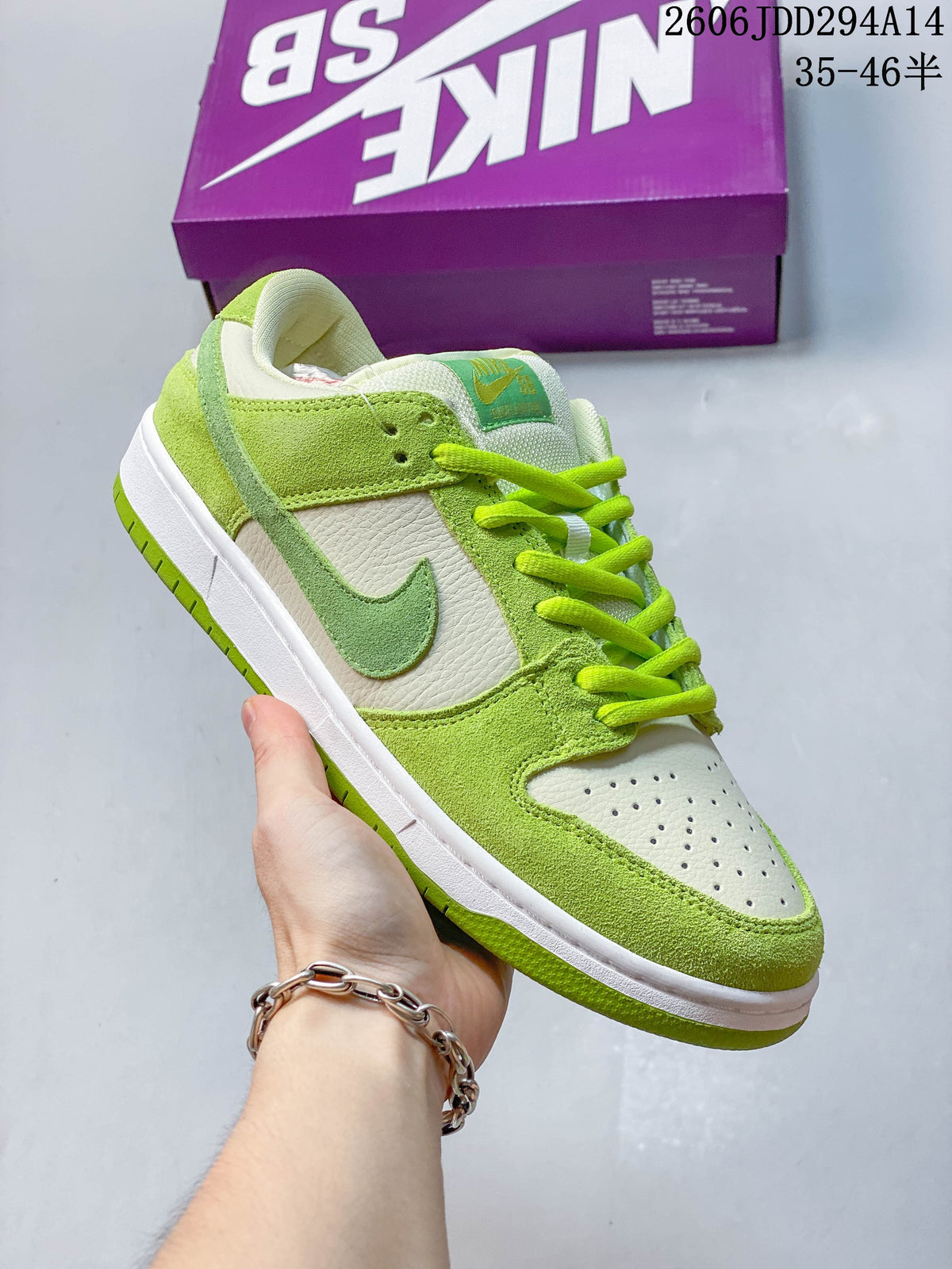Nike Dunk Low SB Skateboarding Shoes, Lime Green and White, IB4417-104