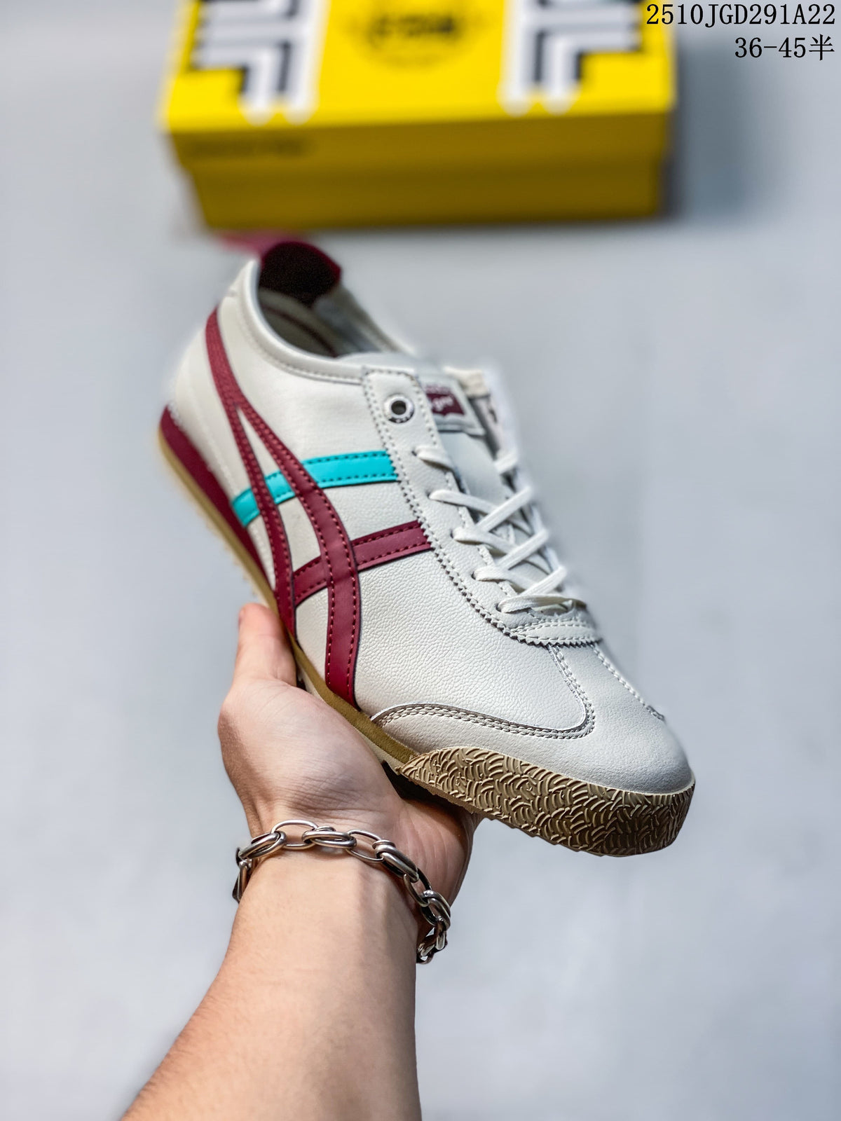 Onitsuka Tiger Mexico 66 Sneakers White Burgundy Turquoise