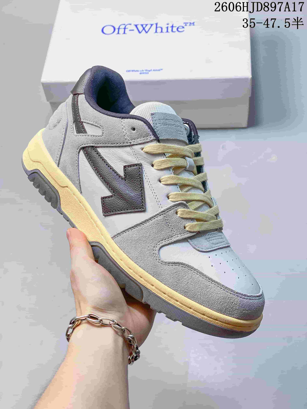 Off-White Low-Top Sneakers in White and Grey