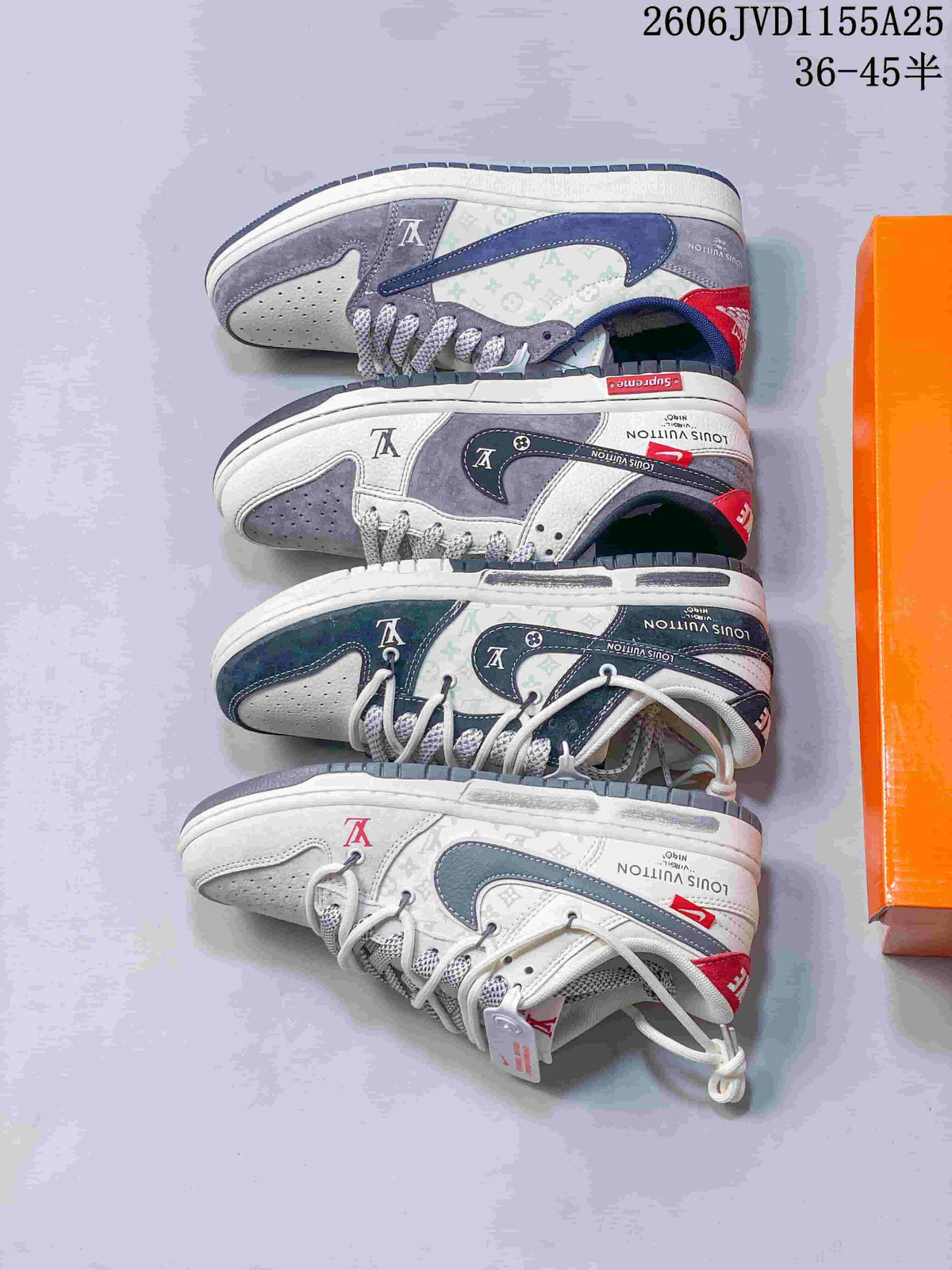 Nike SB Dunk Low Pro Sneakers in Gray and White