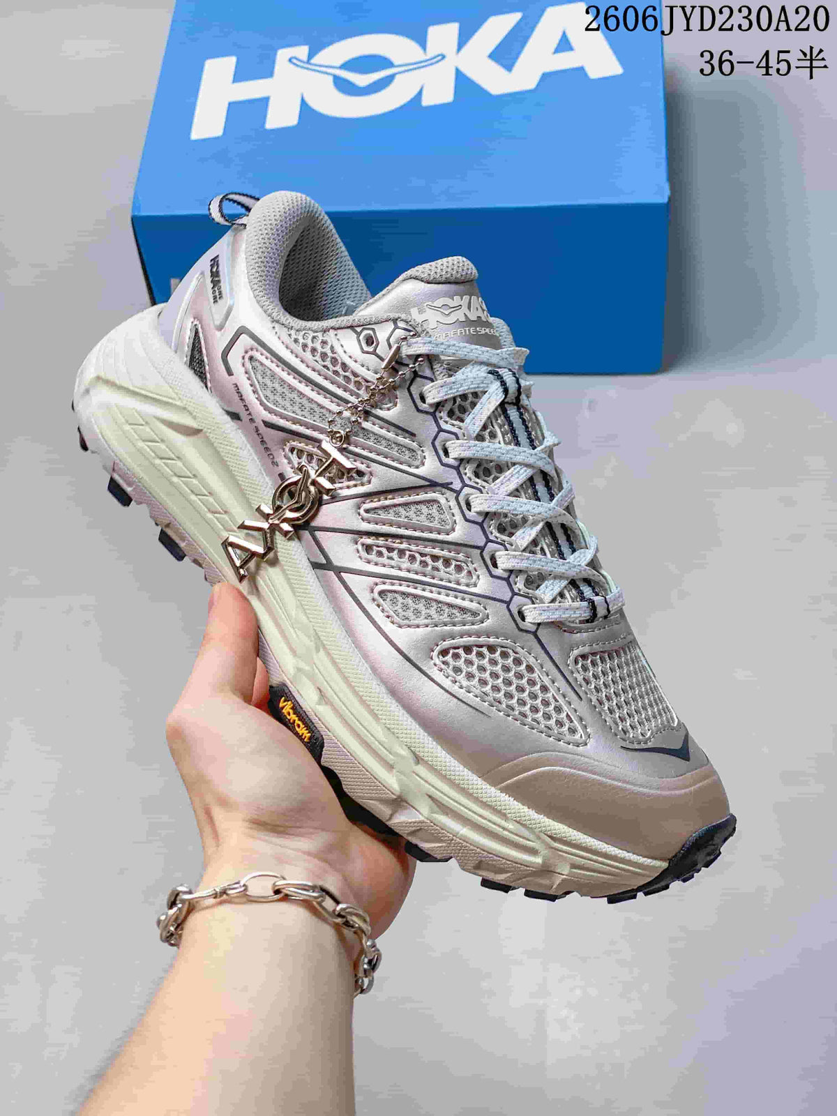 Hoka One One Trail Running Shoes Silver Mesh