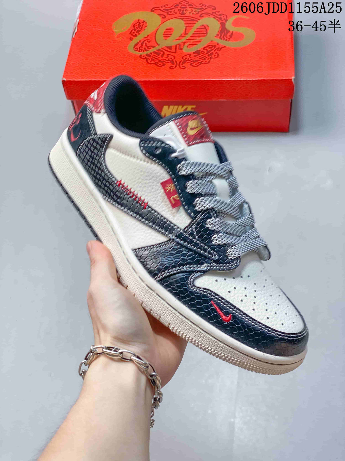 Jordan 1 Low OG SP White and Navy Sneakers