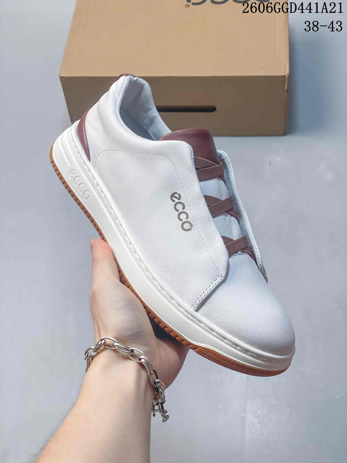 ECCO Casual Sneakers White and Brown 2606GGD441A21