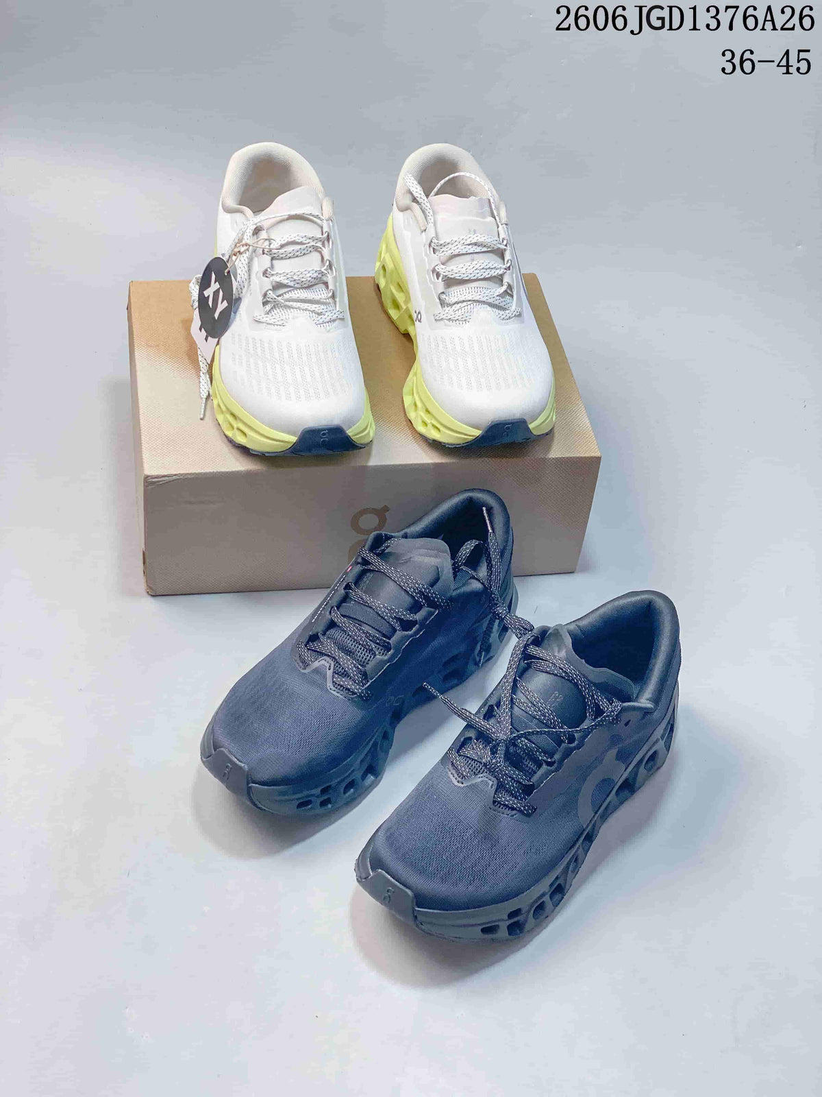 On Cloudmonster 3 Running Shoes – White & Lime / Slate