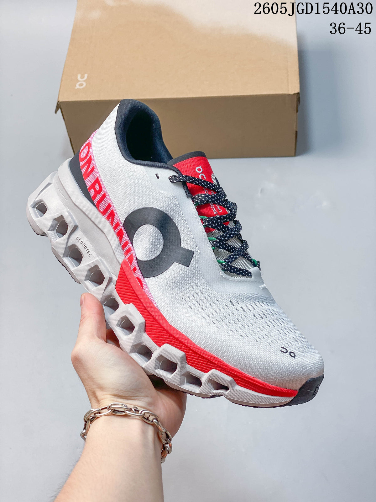 On Cloudmonster 2 Running Shoes, White and Coral
