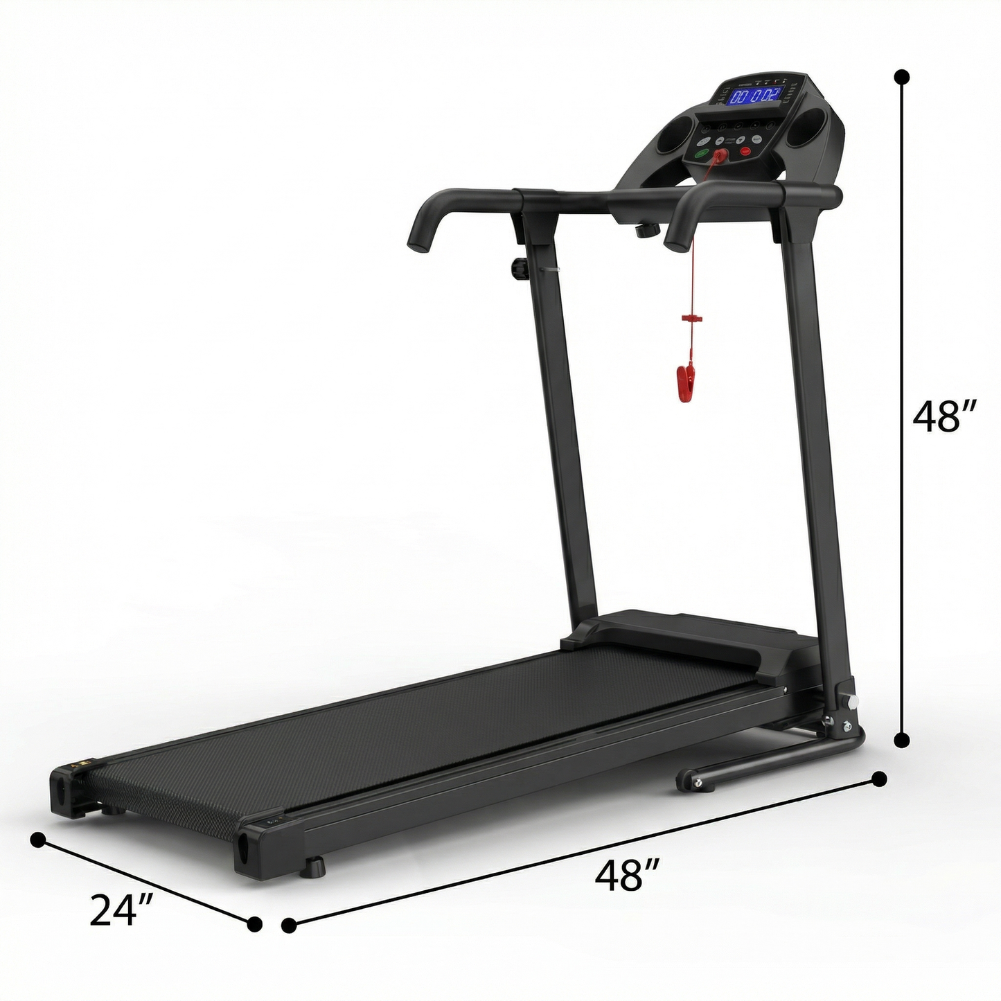 Swertoy 2.5HP Portable Treadmill with Handles, APP Control & LED Display, Foldable Treadmill for Home