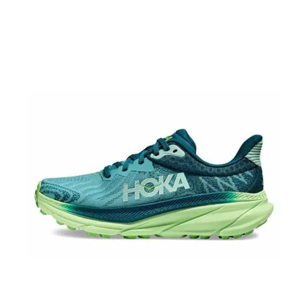 HOKA Challenger 7 Trail Running Shoes Blue Green