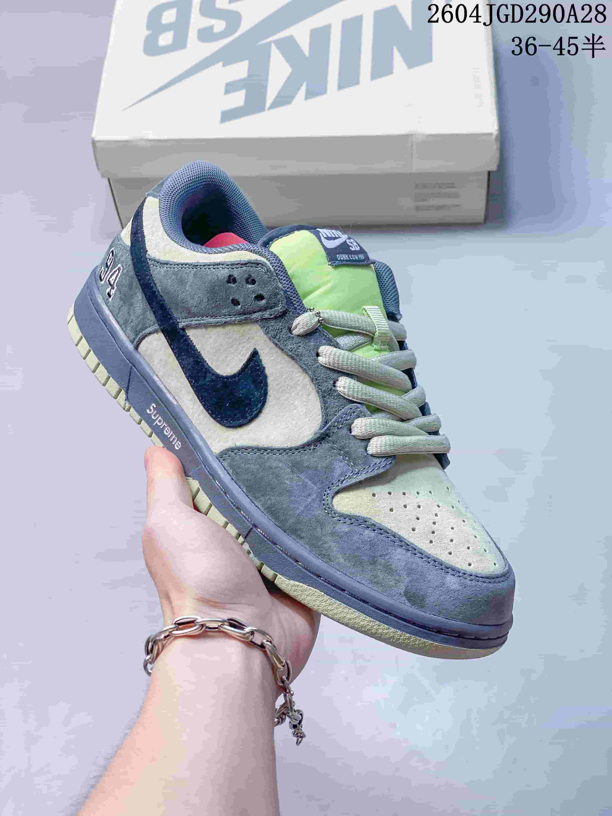 Nike Dunk Low Pro SB Grey and Lime Skate Shoes