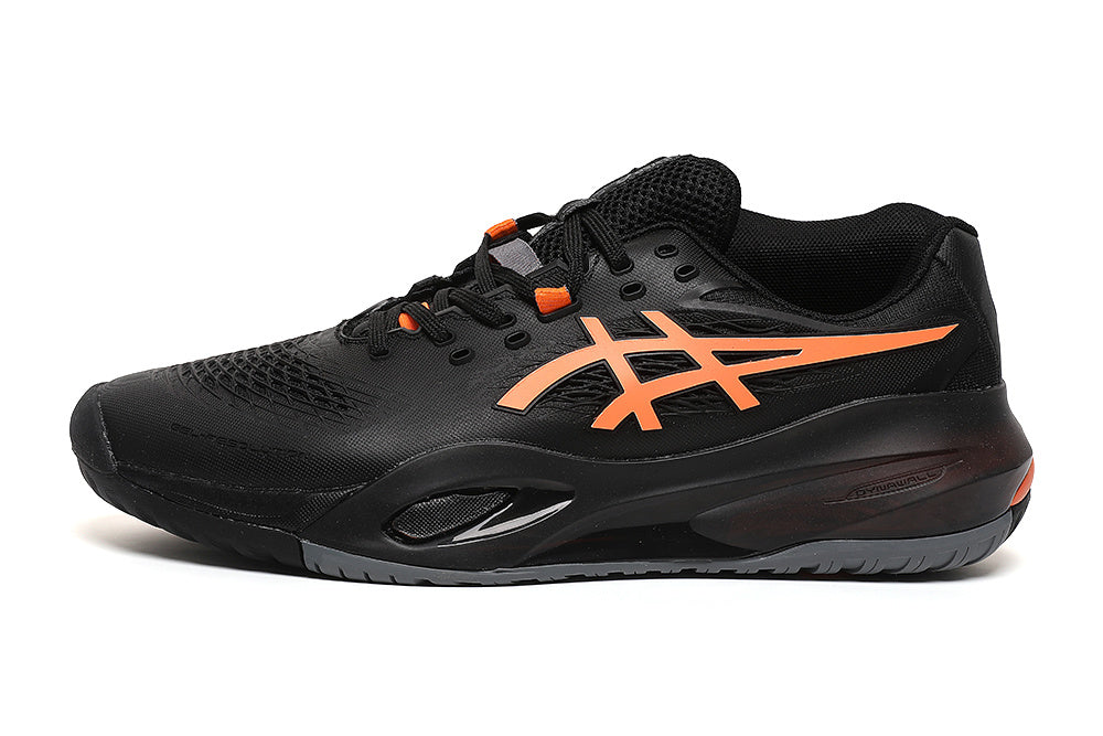 ASICS Gel-Resolution Black and Orange Tennis Shoes