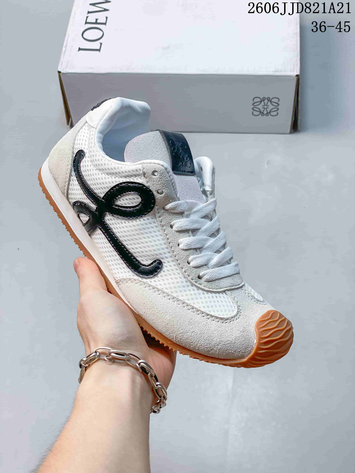 Loewe Flow Runner Mesh Sneakers in White and Black