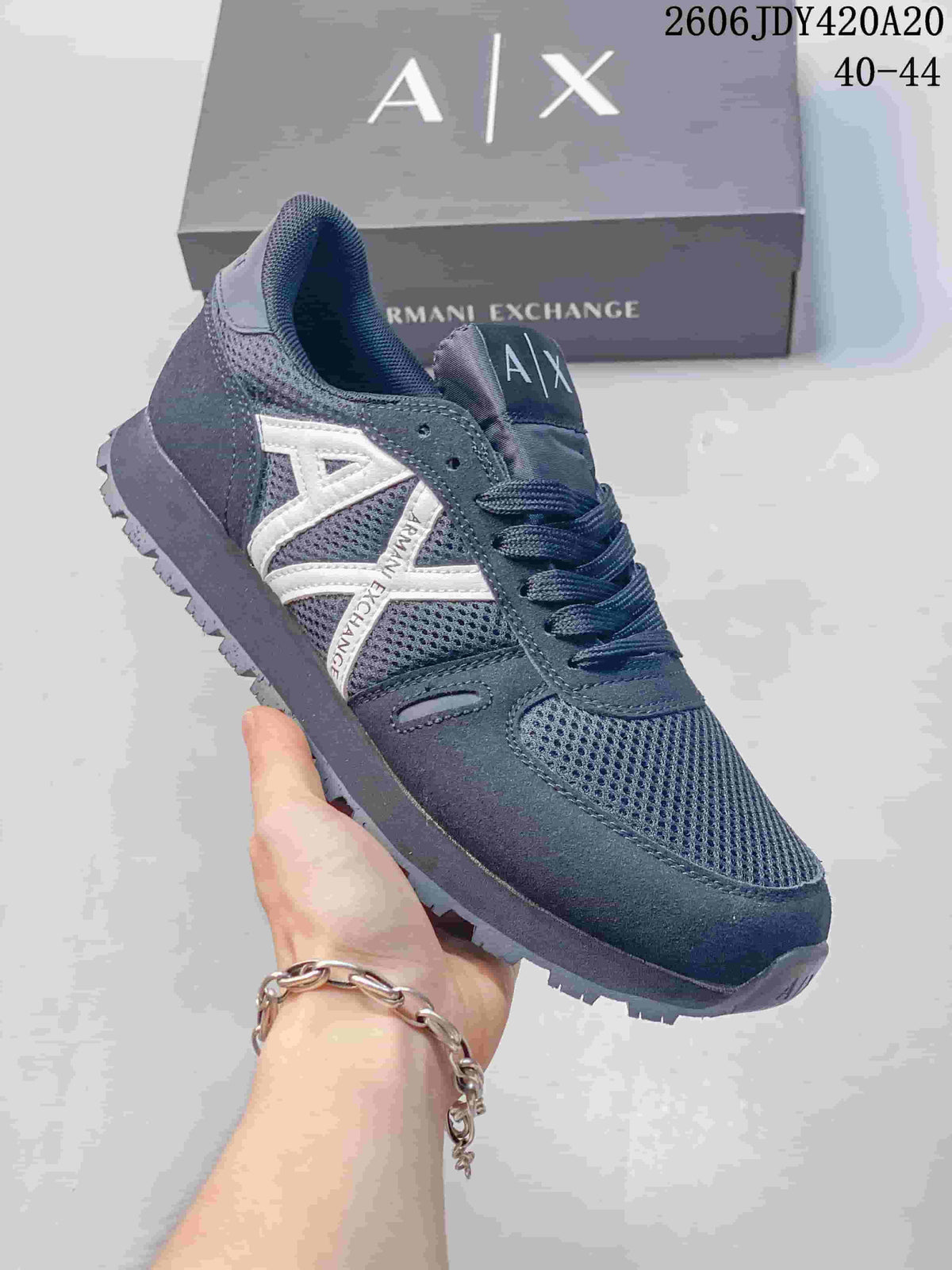 Armani Exchange TREND Navy Mesh Sneakers 06JDY420A20