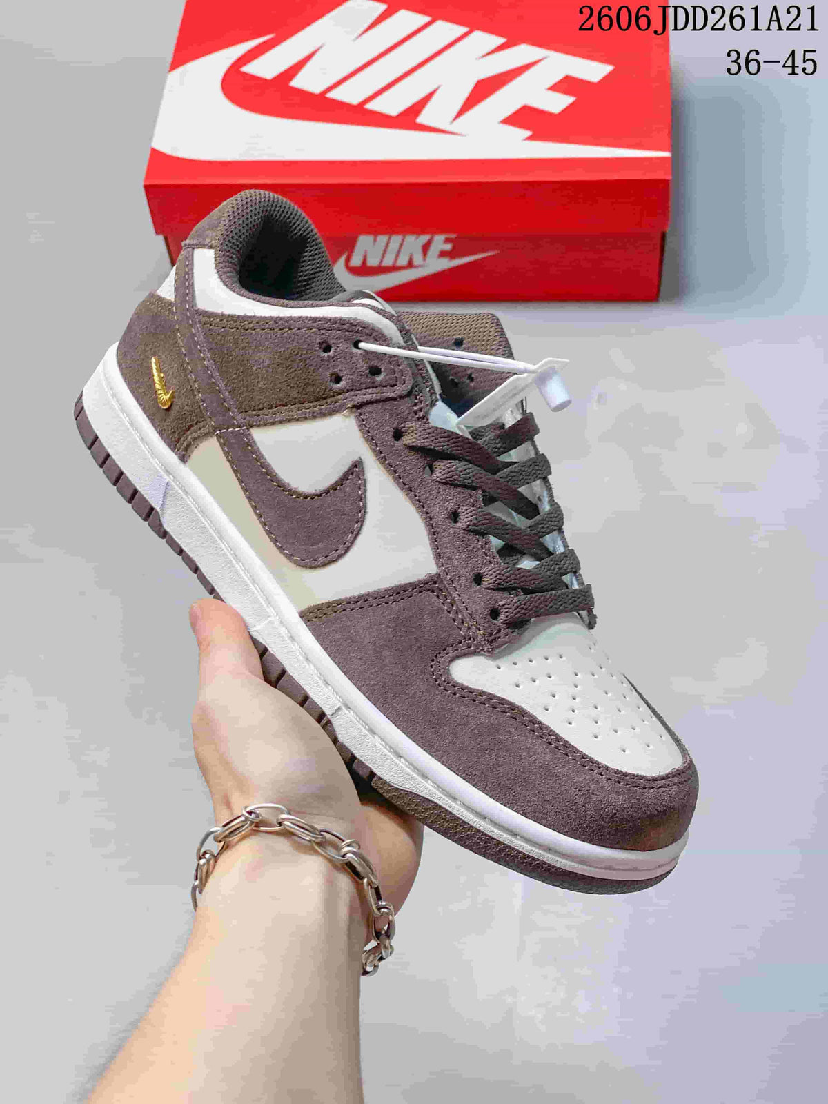 Nike Dunk Low Sneakers in Taupe and White