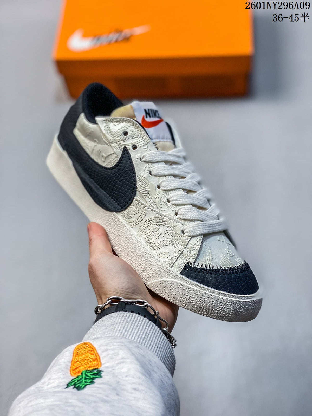 Nike Blazer Low '77 Jumbo Sneakers in Off-White and Black