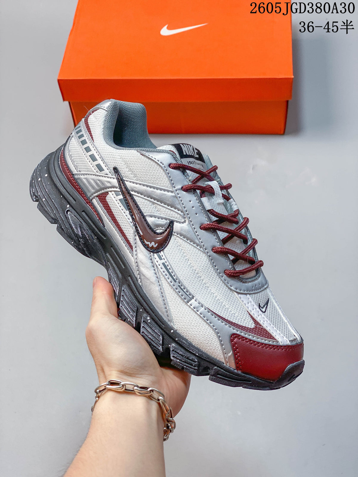 Nike Initiator Sneakers in Silver and Burgundy