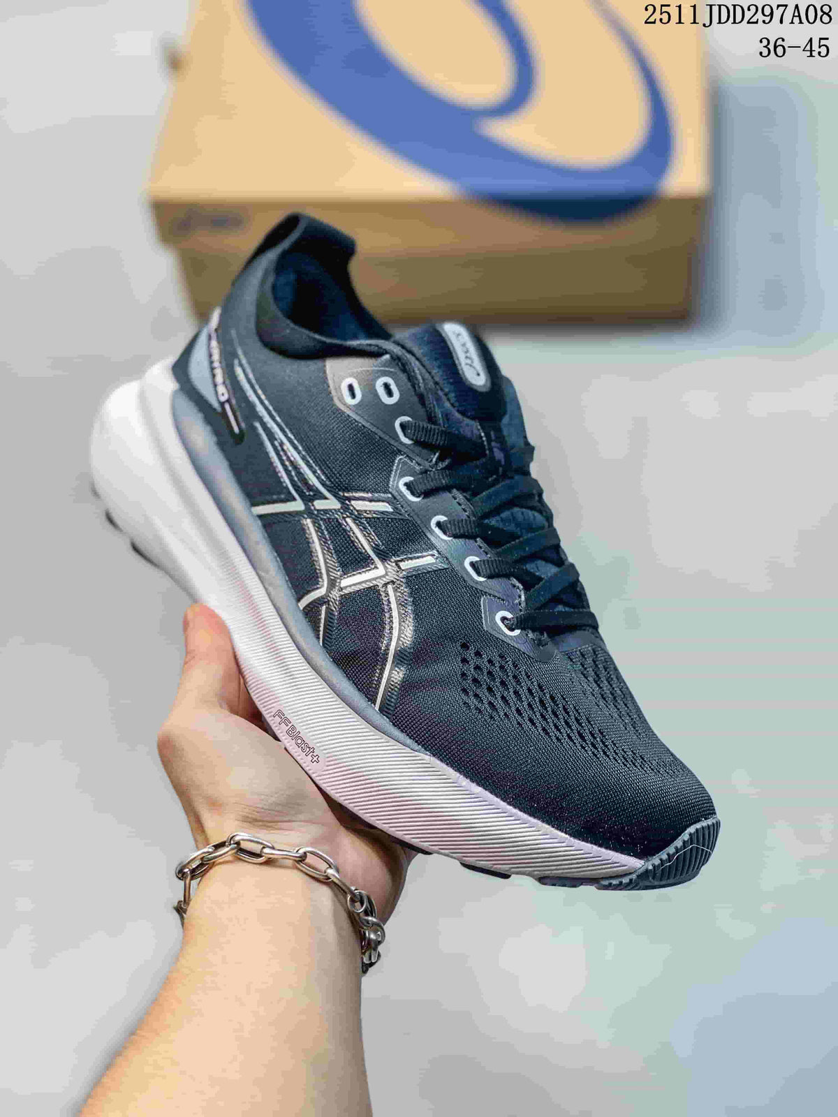 ASICS GEL-KAYANO Running Shoes in Navy and White