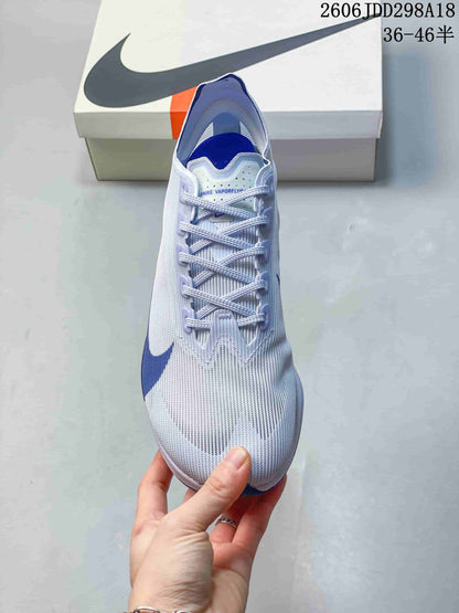 Nike ZoomX Vaporfly NEXT% 4 Road Racing Shoes, White and Blue