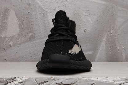 Yeezy 350 V2 Black and Cream Sneakers