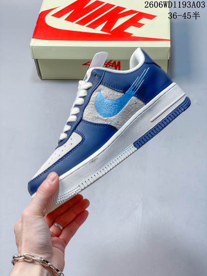 Nike Air Force 1 '07 Low Blue and Gray Sneakers