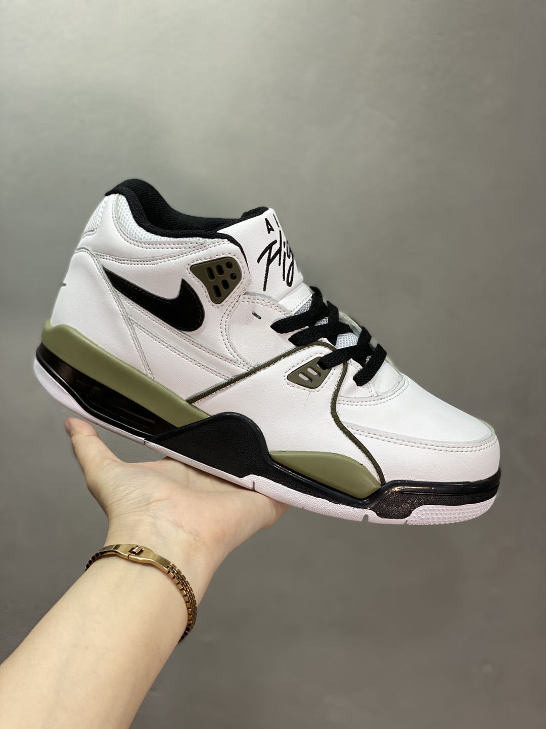 Nike Air Flight 89 Sneakers White Olive Green