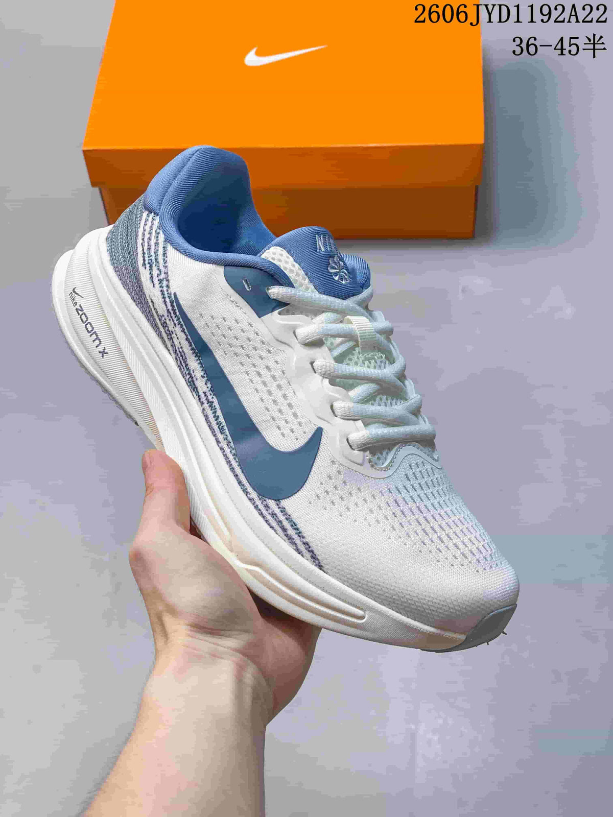 Nike ZoomX Running Shoes, White and Blue