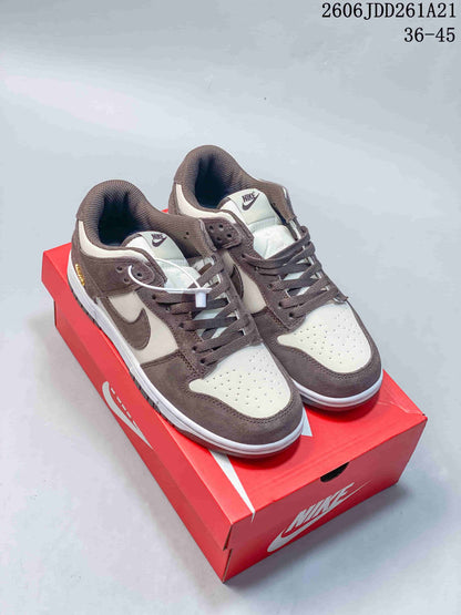 Nike Dunk Low Sneakers in Taupe and White