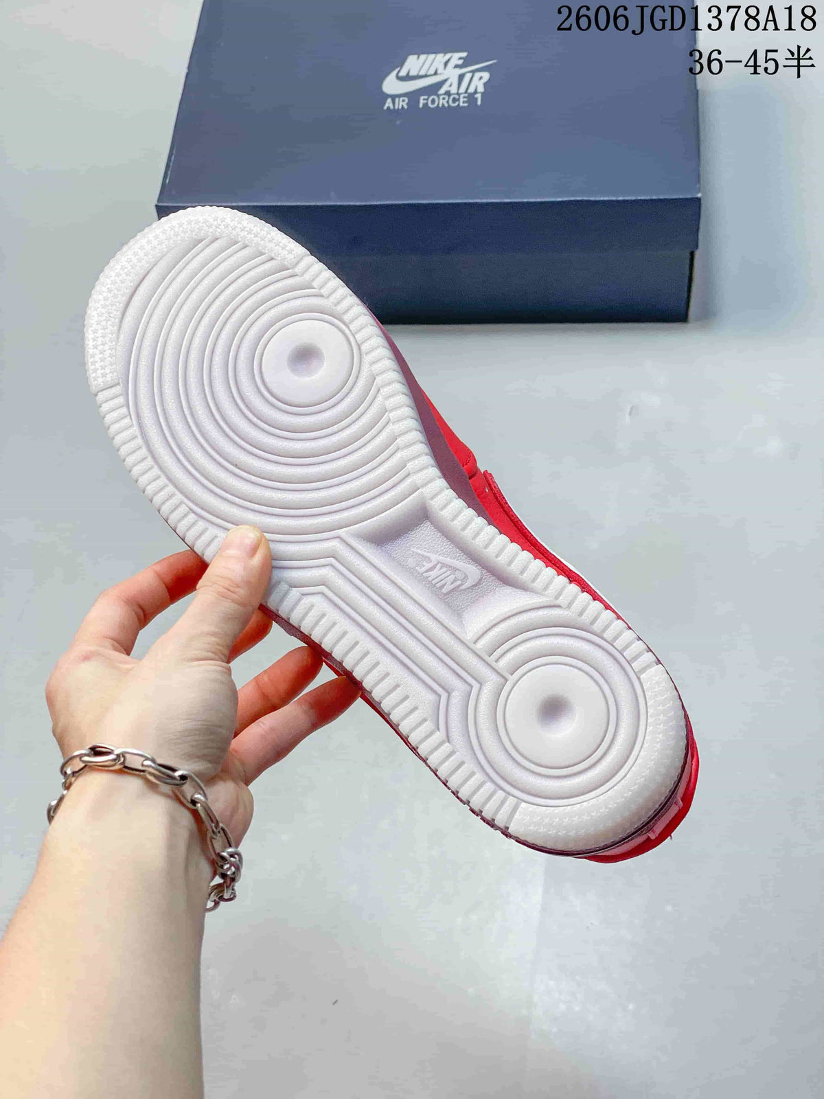 Nike Air Force 1 Low Red Sneakers with White Swoosh