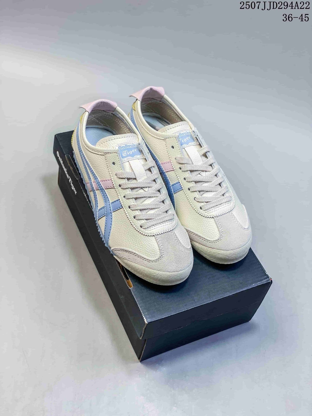 Onitsuka Tiger Mexico 66 Deluxe Sneakers in Cream and Blue