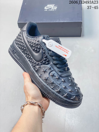 Nike Air Force 1 '07 Low Star-Embossed Sneakers, Charcoal