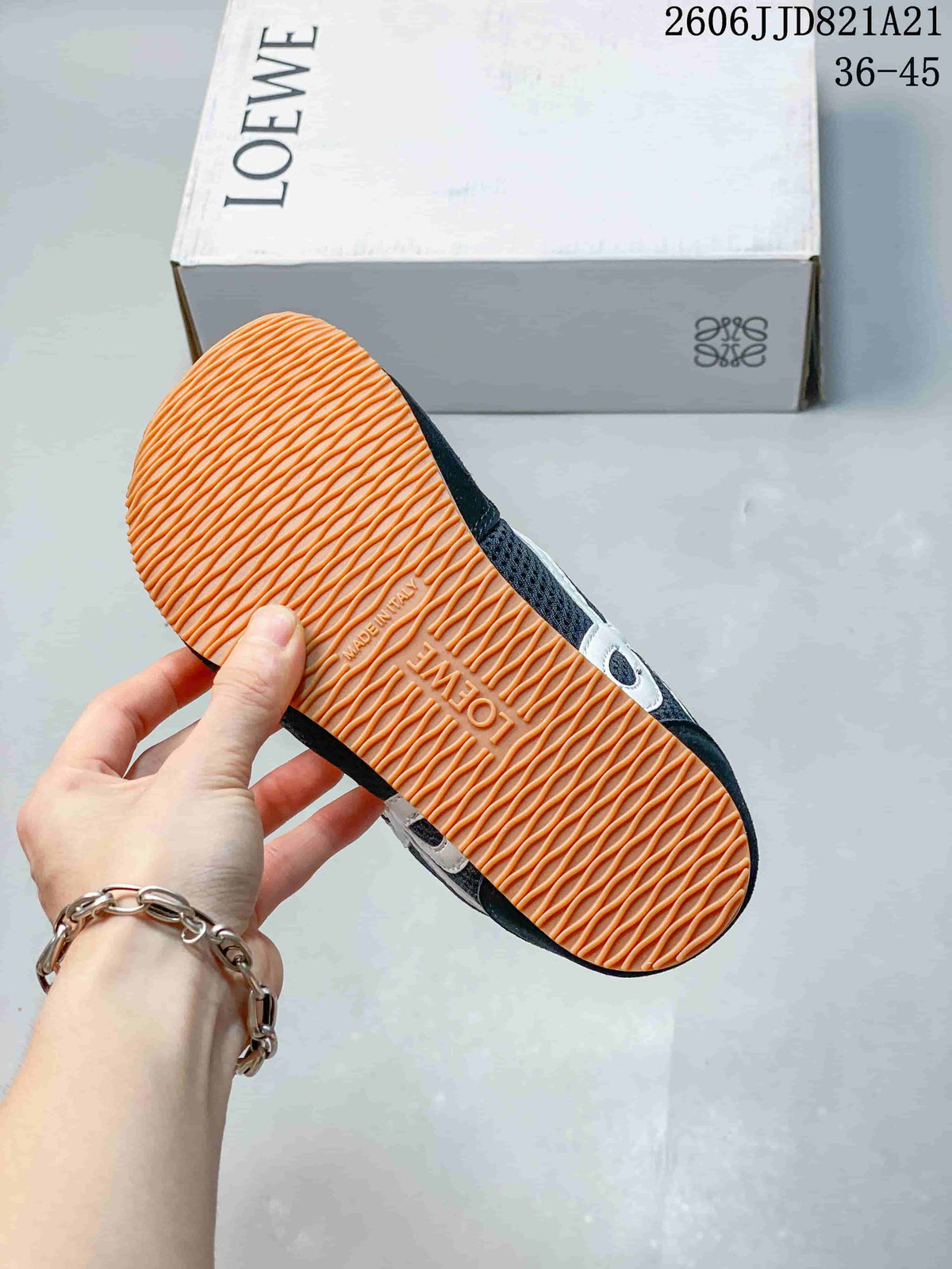 Loewe Navy Mesh Retro Sneakers with Gum Sole