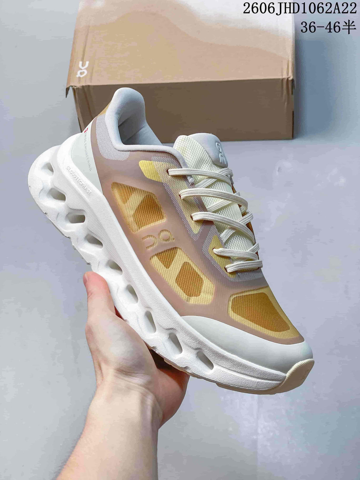 On Cloudtilt Remix Sneakers in Beige and Gold