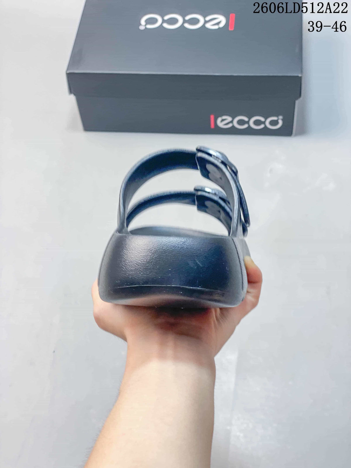 ECCO Two-Strap Sandals in Dark Gray, Style 06LD512A22