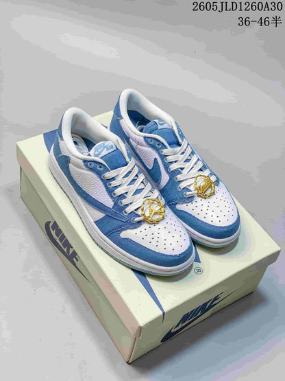 Air Jordan 1 Low Blue and White Sneakers CZ0790-005
