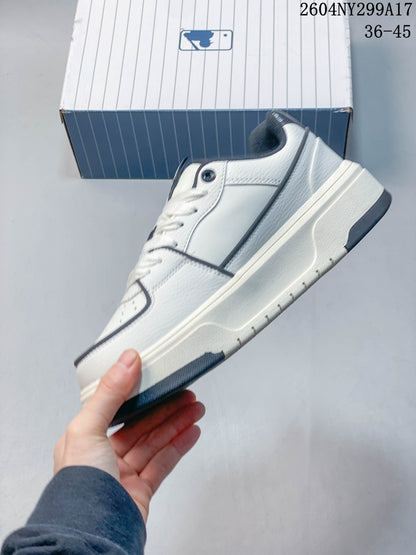 MLB Chunky Liner Low-Top Sneakers, White and Navy, 04NY299A17