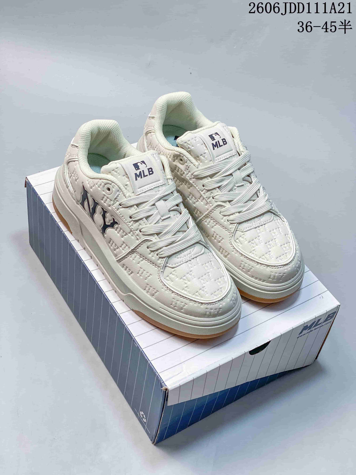 MLB Chunky Classic Embroidered Monogram Sneakers, Ivory