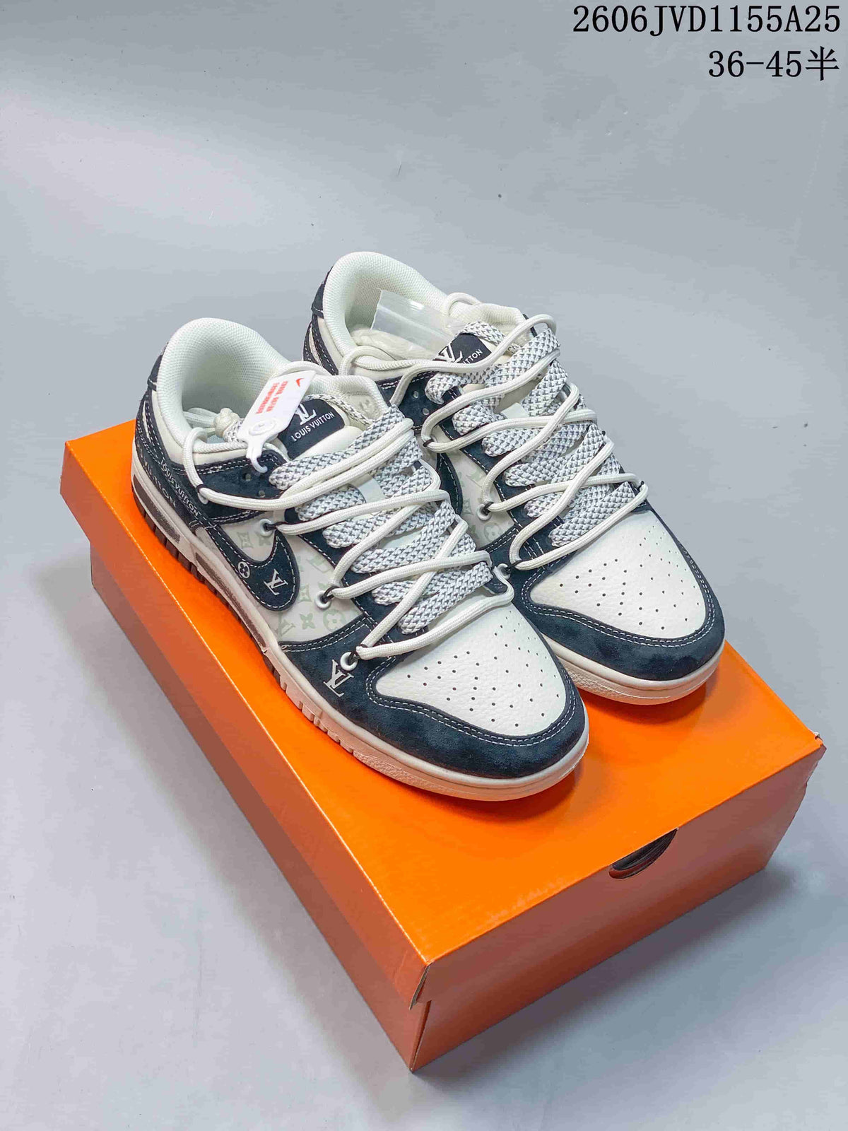 Nike SB Dunk Low Pro Sneakers in Gray and White