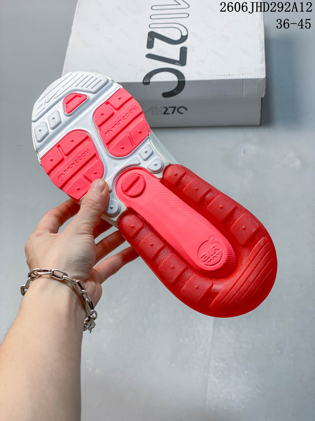 Nike Air Max 270 White and Red Sneakers