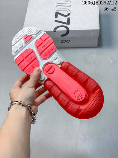 Nike Air Max 270 White and Red Sneakers