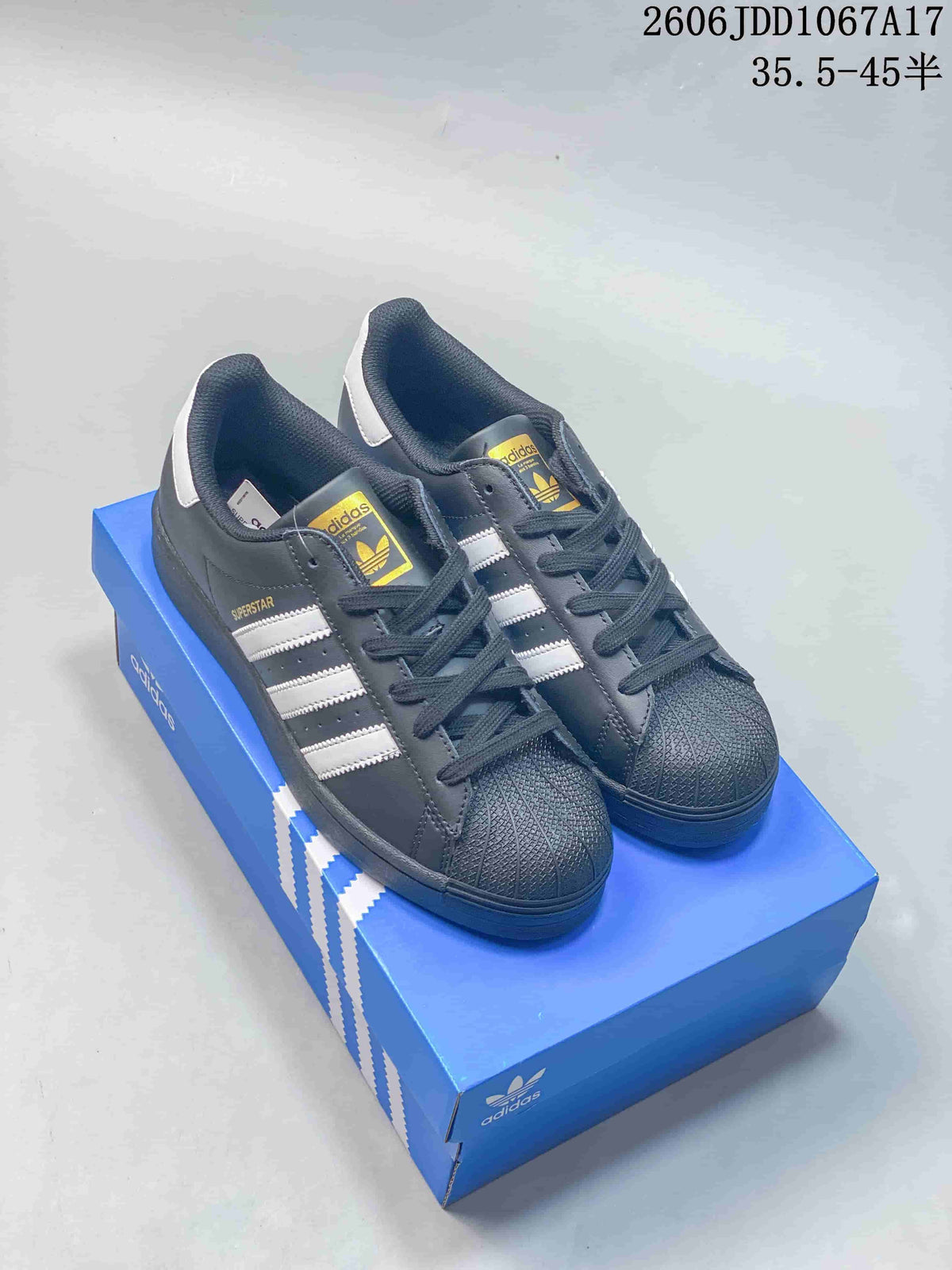 Adidas Superstar Sneakers in Charcoal and White