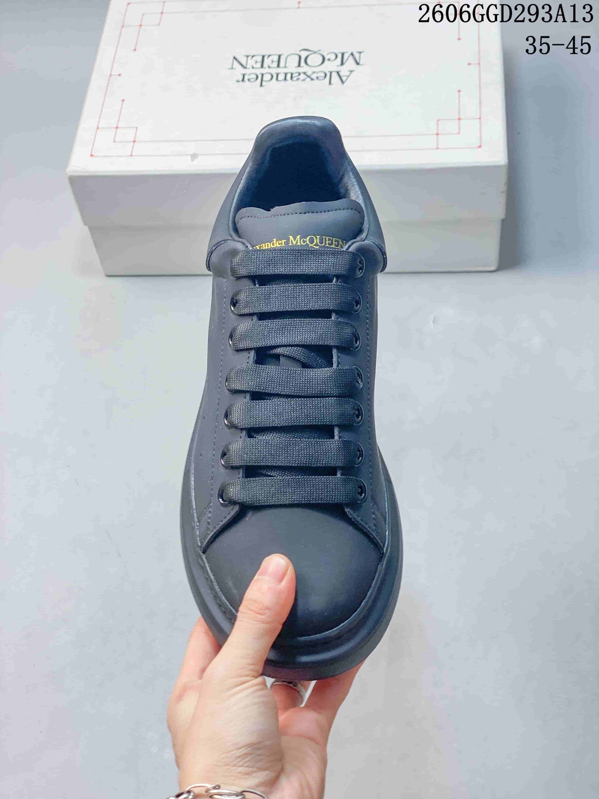 Alexander McQueen Oversized Lace-Up Sneakers in Charcoal