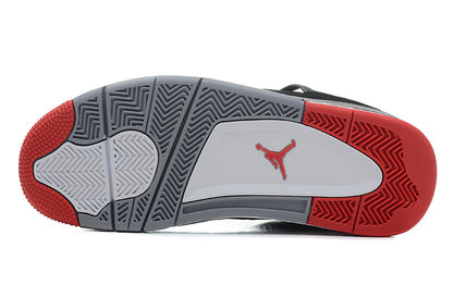 Outsole view showing grey and red sections with herringbone-style tread patterns.